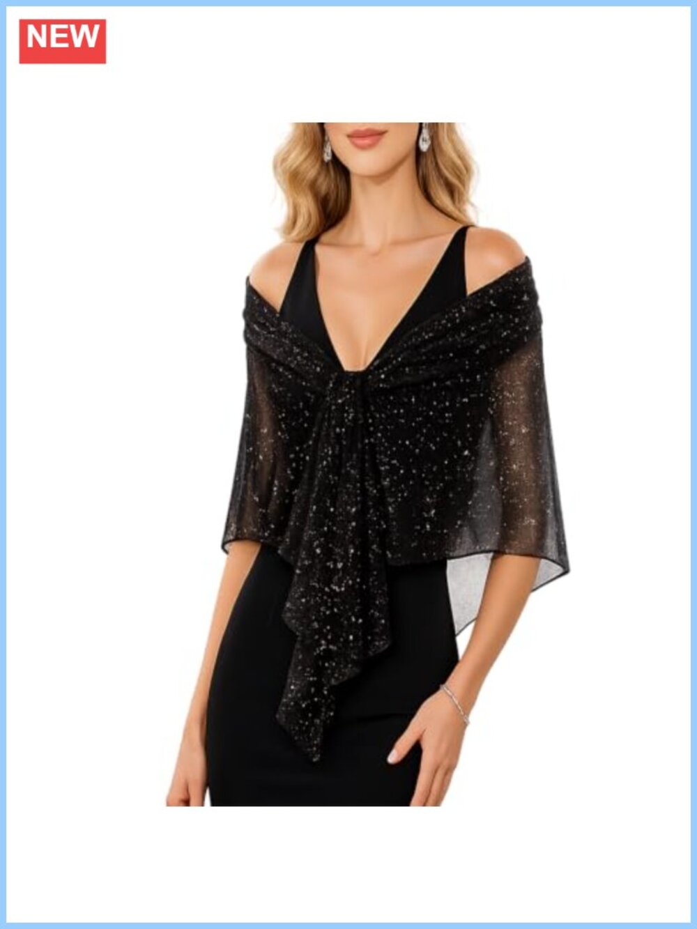 Sequin Shawl Wrap 100% Polyester Oversized Scarf Wedding Prom Cover Up